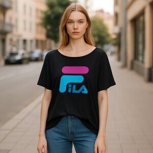 NWT FILA Osanna Tee Fila Color Block Logo  3X